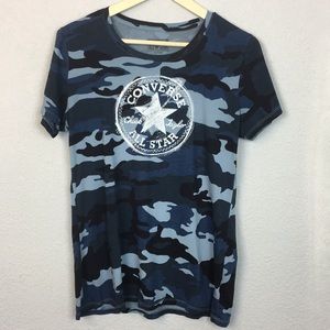 Converse T-shirt print blue camo